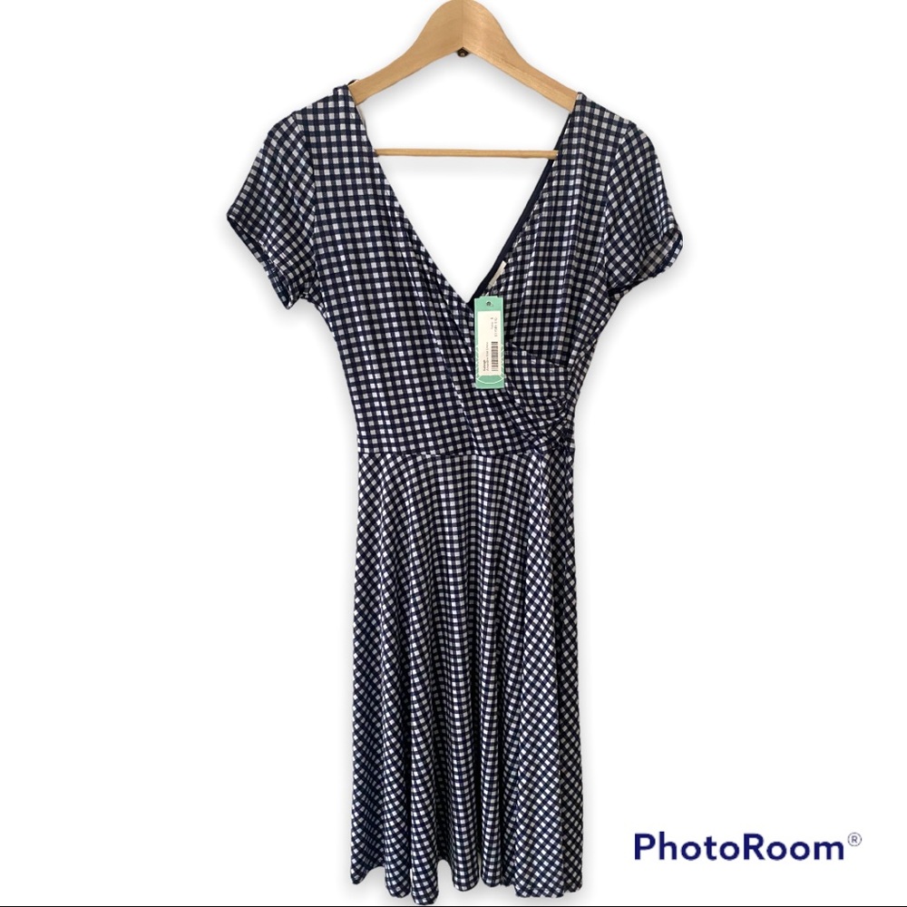 Kaileigh Blue and White Checker Dress. Size Small